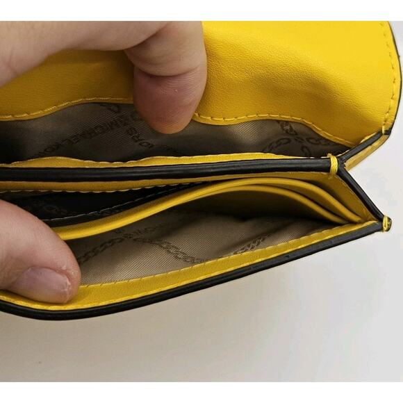Michael Kors Yellow Leather Clip Front Small Wallet - Picture 8 of 11